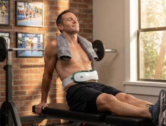 man-in-home-gym-using-shaken-massager